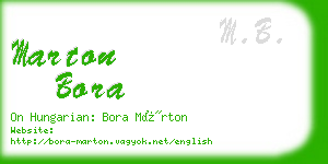 marton bora business card